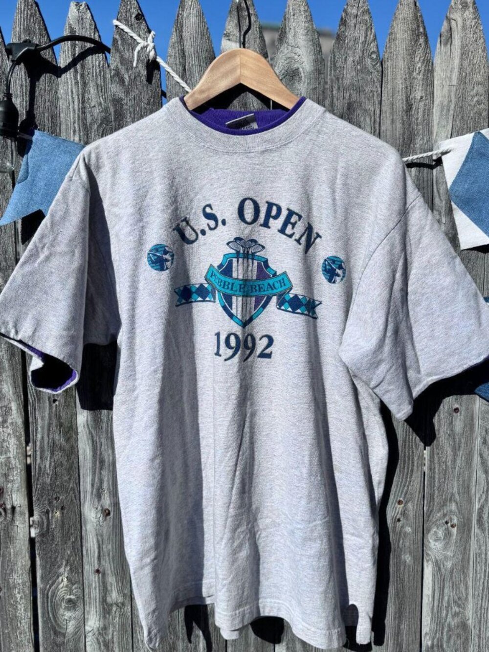 Vintage 1992 U.S. Open Pebble Beach Ringer Tee ⛳️ Made in USA Gear for Sports XL